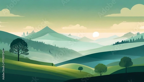 Obraz na płótnie landscape with mountains w salonie