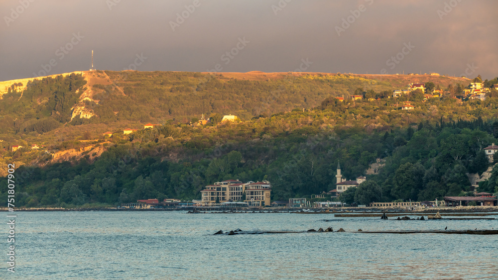 Morning scene at the Black Sea in Balchiik, the touristic landmark in Bulgaria