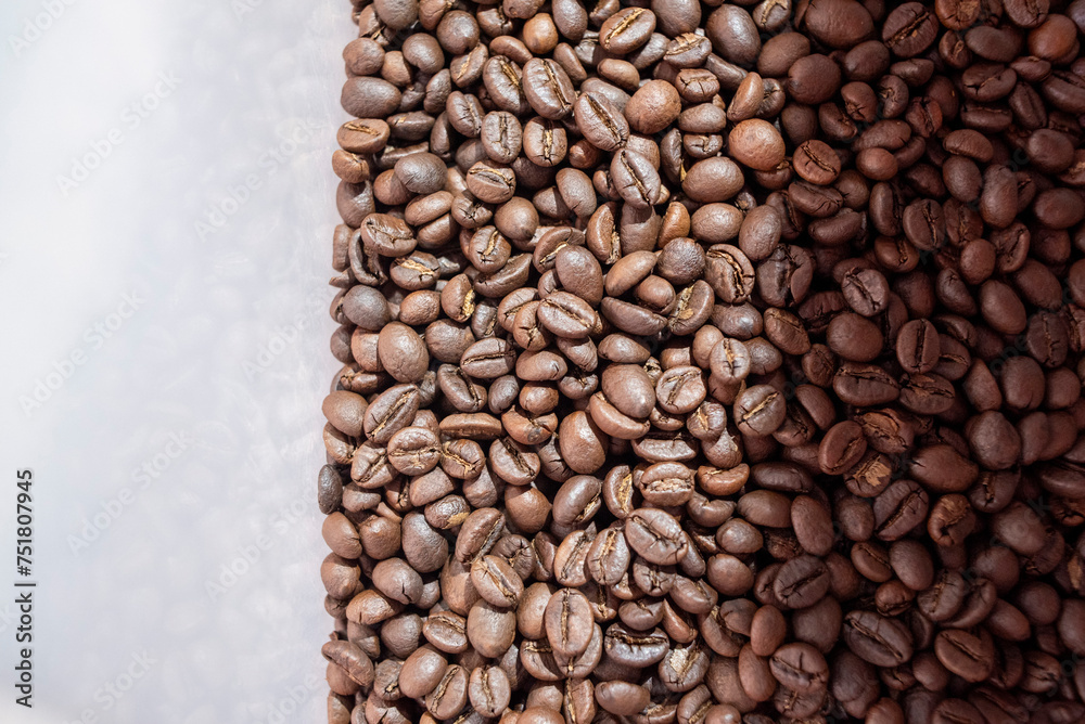 Fototapeta premium The coffee bean in the roasted coffee machine