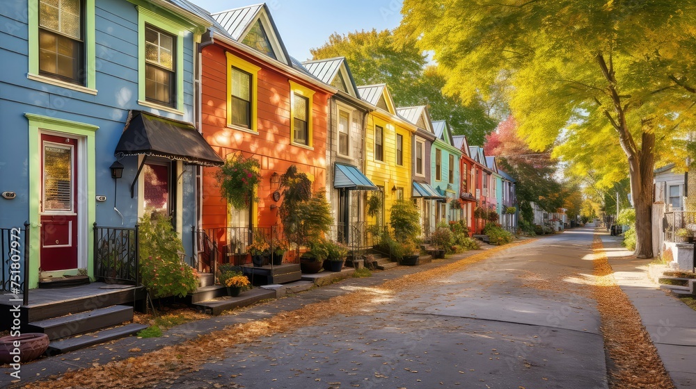 Fototapeta premium urban street cottage building