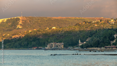 Obraz na płótnie Morning scene at the Black Sea in Balchiik, the touristic landmark in Bulgaria w salonie