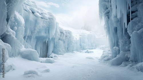 winter ice landscape background © vectorwin