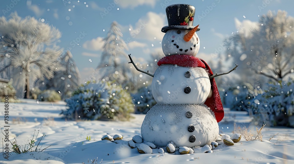 Obraz premium cold frosty snowman