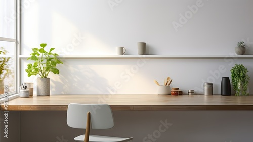 interior desk kitchen background photo