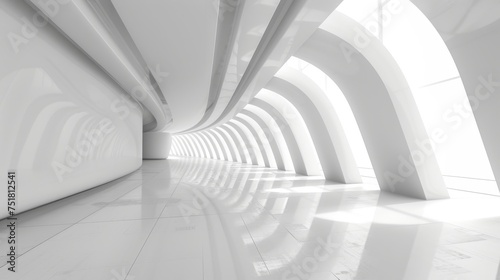 Abstract architectural white space background