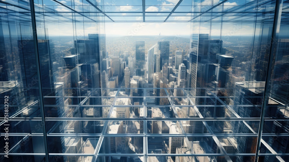 city glass skyscraper building