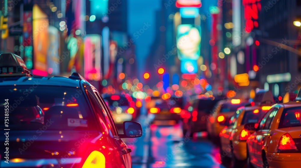 Bustling city street at night background Stock Illustration | Adobe Stock