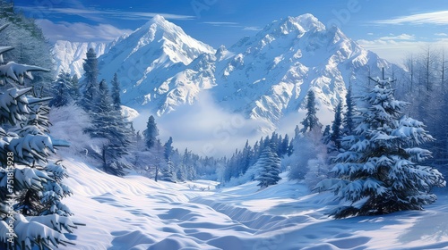 slope mountain snowy © vectorwin