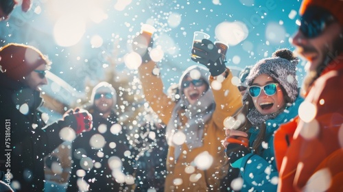Skiers Celebrate in Style