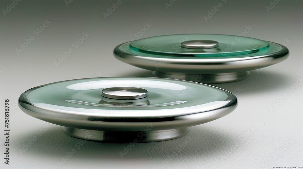 Sets for manicure and pedicures placed on stylish stands made of chrome steel or acrylic gla Sets for manicure and pedicures placed on stylish stands made of chrome steel or acrylic gla