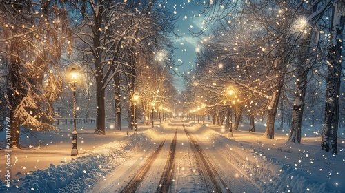 winter snowy roads © vectorwin