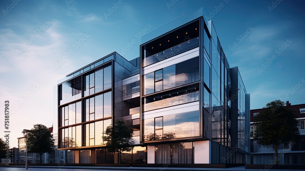 Fototapeta premium urban facade apartment building