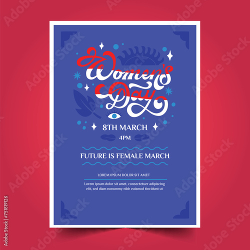 flat international womens day invitation template design vector illustration