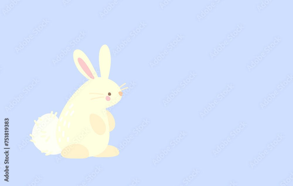 Easter Cute Illustration Bunny Rabbits in pastel colors, simple digital vector drawing Easter Cute Illustration Bunny Rabbits in pastel colors, simple digital vector drawing