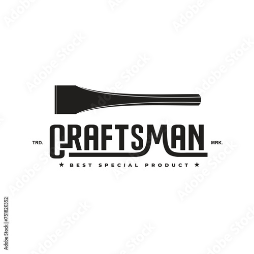Logo Vintage retro for craftsman. Carpentry tools silhouette icons
