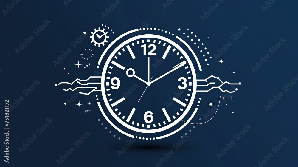 clock and time white logo , isolated on navy blue background showing universe is a vast clockwork mechanism, with time as its intricate gears
clock and time white logo , isolated on navy blue background showing universe is a vast clockwork mechanism, with time as its intricate gears