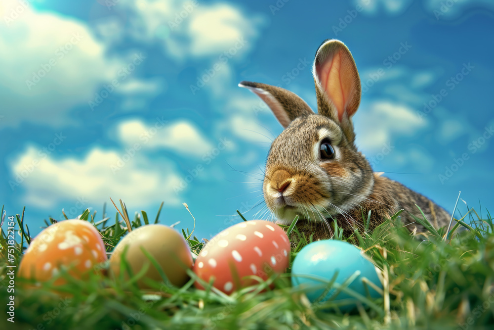 easter bunny and easter eggs easter bunny and easter eggs