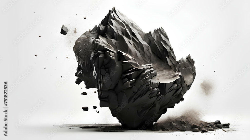 Rock stone with white Background