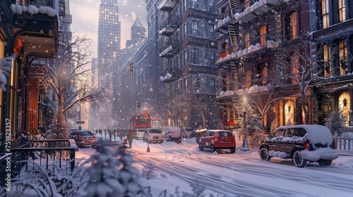 frost snowy city © vectorwin