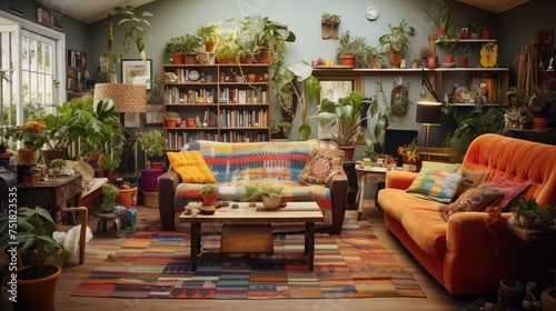 vibrant living interior room © vectorwin