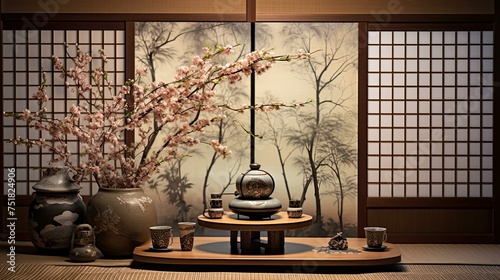 zen ornament japanese background photo