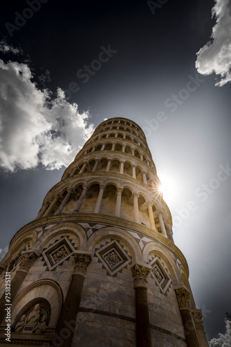 Pisa, Italy - July 30, 2023: Pisa Cathedral (Duomo di Pisa) with the Leaning Tower of Pisa on Piazza dei Miracoli, Tuscany, Italy