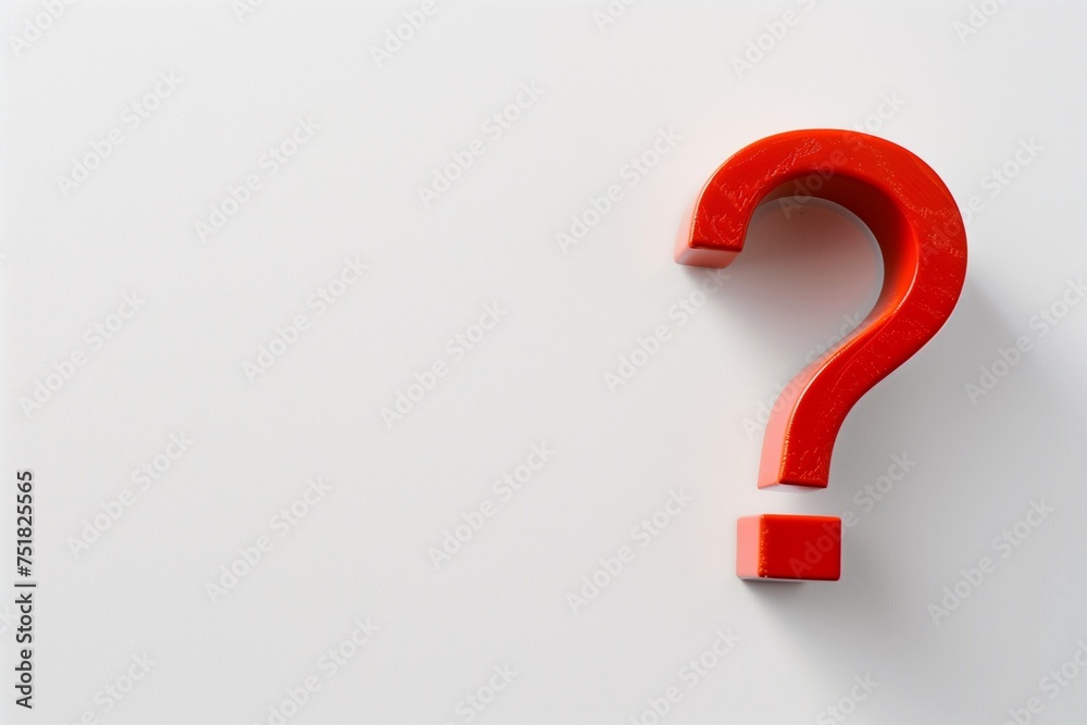Red question mark on white background with copy space. Red question mark on white background with copy space.