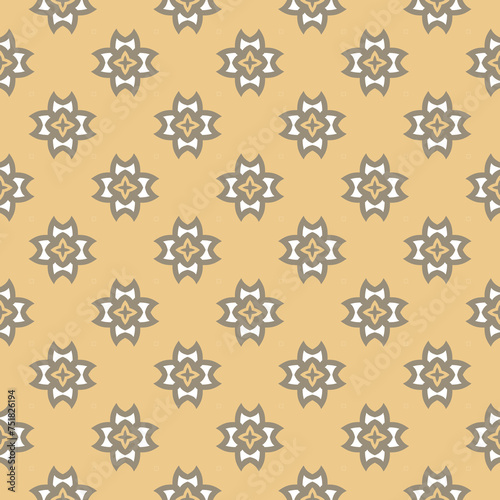 Beige gold seamless pattern. Floral ornamental monochrome  background