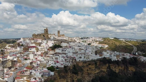 Aerial view of Arcos de la Frontera in the province of Cádiz, Spain