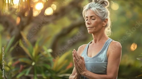 health middle aged woman yoga