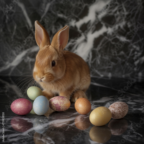 Kartka na Wielkanoc, życzenia z wielkanocnym zajączkiem © Paweł Ziółkowski