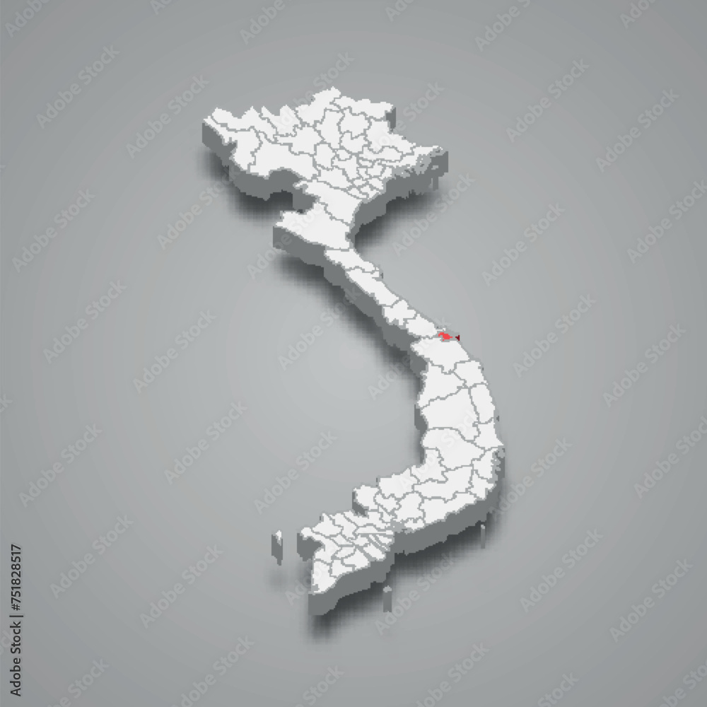 Da Nang region location within Vietnam 3d map Da Nang region location within Vietnam 3d map