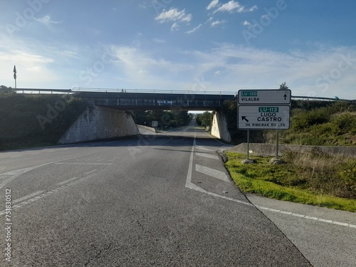 Cruce de O Arneiro en la carretera de Vilalba a Meira, Galicia photo
