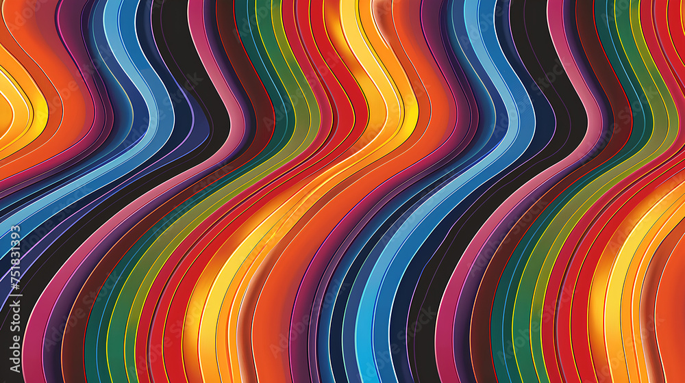 Rainbow wavy line design, abstract background. Rainbow wavy line design, abstract background.