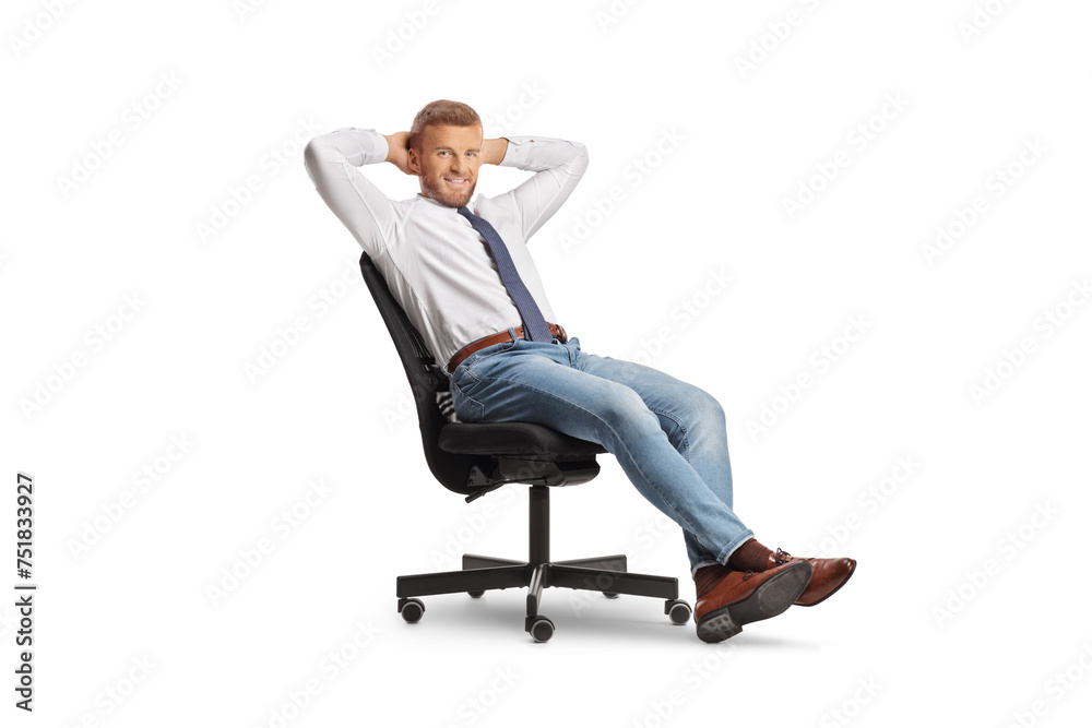 © Ljupco Smokovski - White collar worker sitting comfortably in an office chair