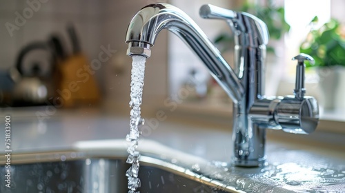 A kitchen tap running water with nobody present to attend to it