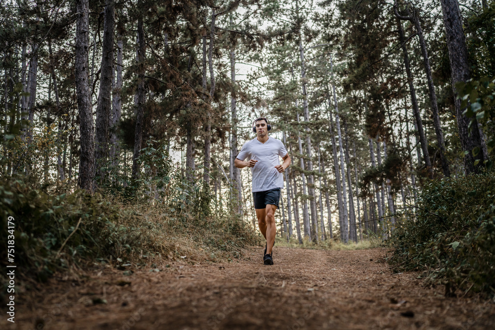 one man male athlete run in nature one man male athlete run in nature