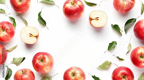 Apples on white background