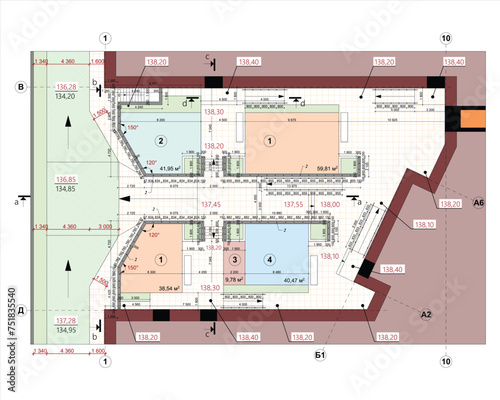 Vector blueprint of an architectural masterplan