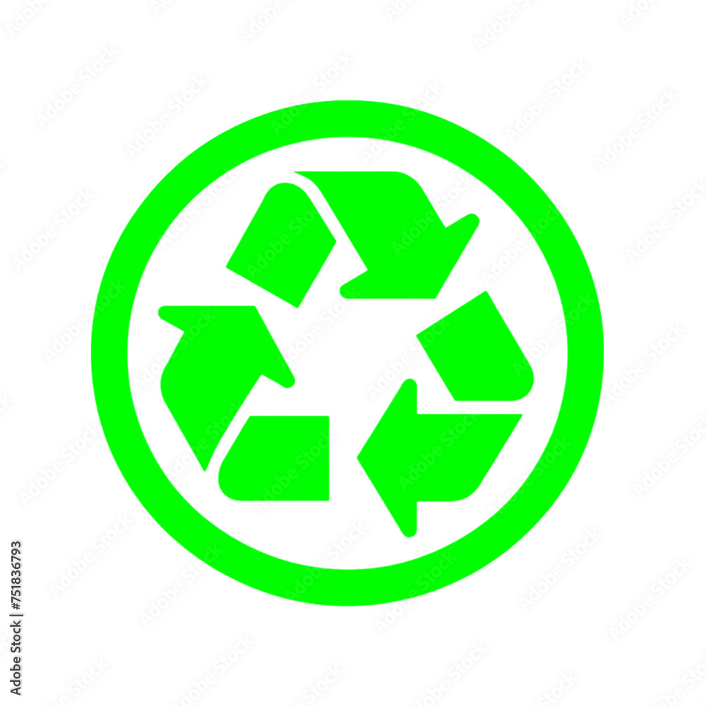 símbolo del reciclaje verde sobre fondo blanco símbolo del reciclaje verde sobre fondo blanco