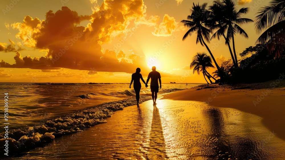 Fototapeta premium relaxation silhouette vacation