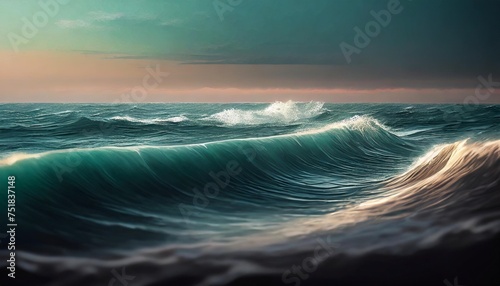 painting seascape sea wave