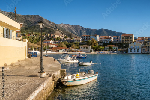 Idyllic view of the picturesque fishing village of Assos, Kefalonia, Greece