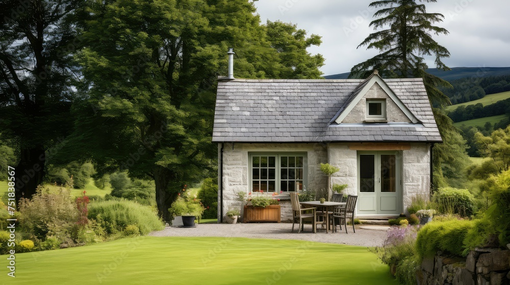 rustic real cottage building