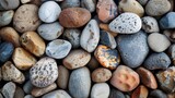 Pebble stone texture with smooth round stones