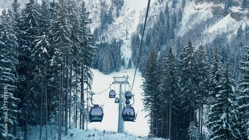 Cable car up to Titlis in Switzerland.