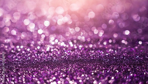 banner of purple shiny glitter holiday beautiful abstract blur bokeh background