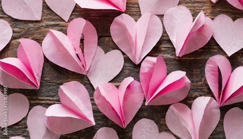 pink paper hearts confetti overlay