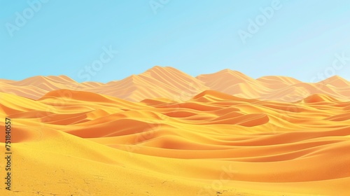 Sandy desert dunes background © furyon