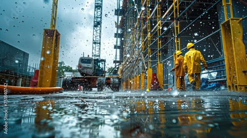 concrete construction rain